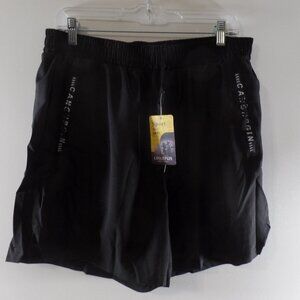 Canghpgin BLACK Athletic RUNNING SHORTS Zipper Pockets, Men's L - NWT